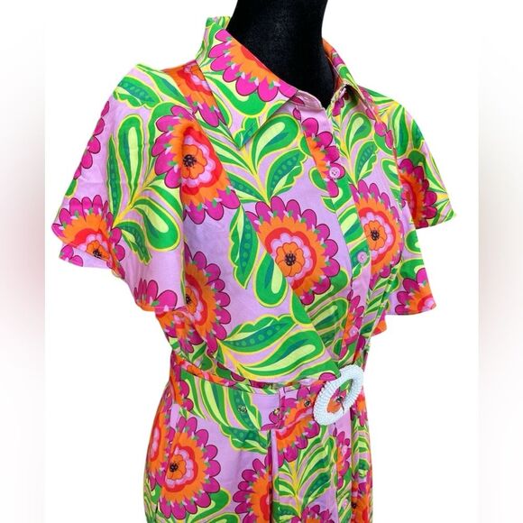 Alden Adair Floral Maxi Dress NWOT Belted Vacation Resort Wear Size Small - Picture 4 of 8